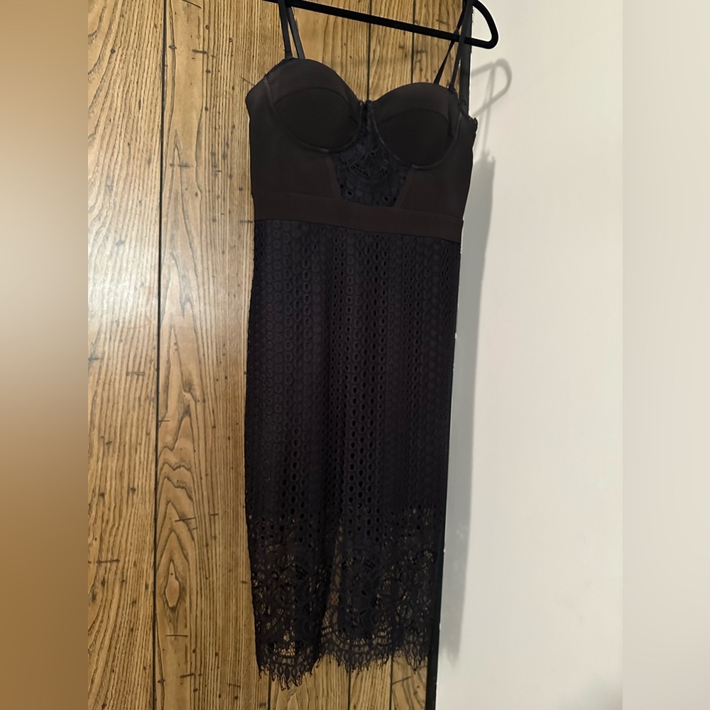 bebe Strapless with Lace Dress